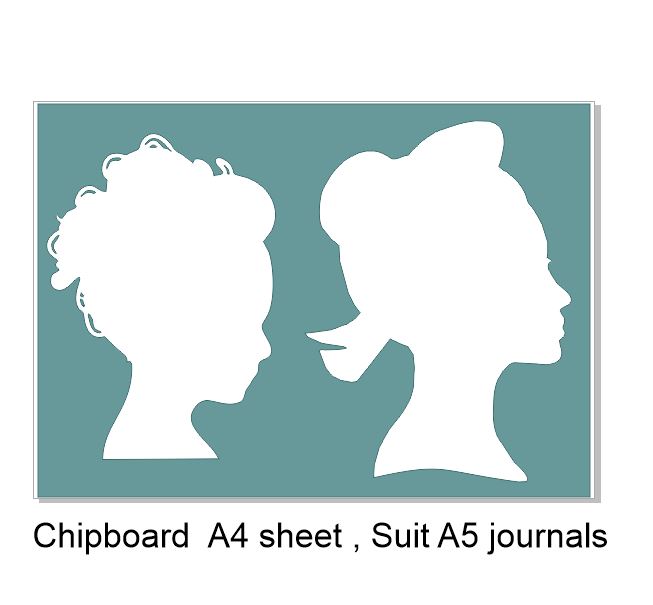 Chipboard ladies heads great for off the page and journals 200 x